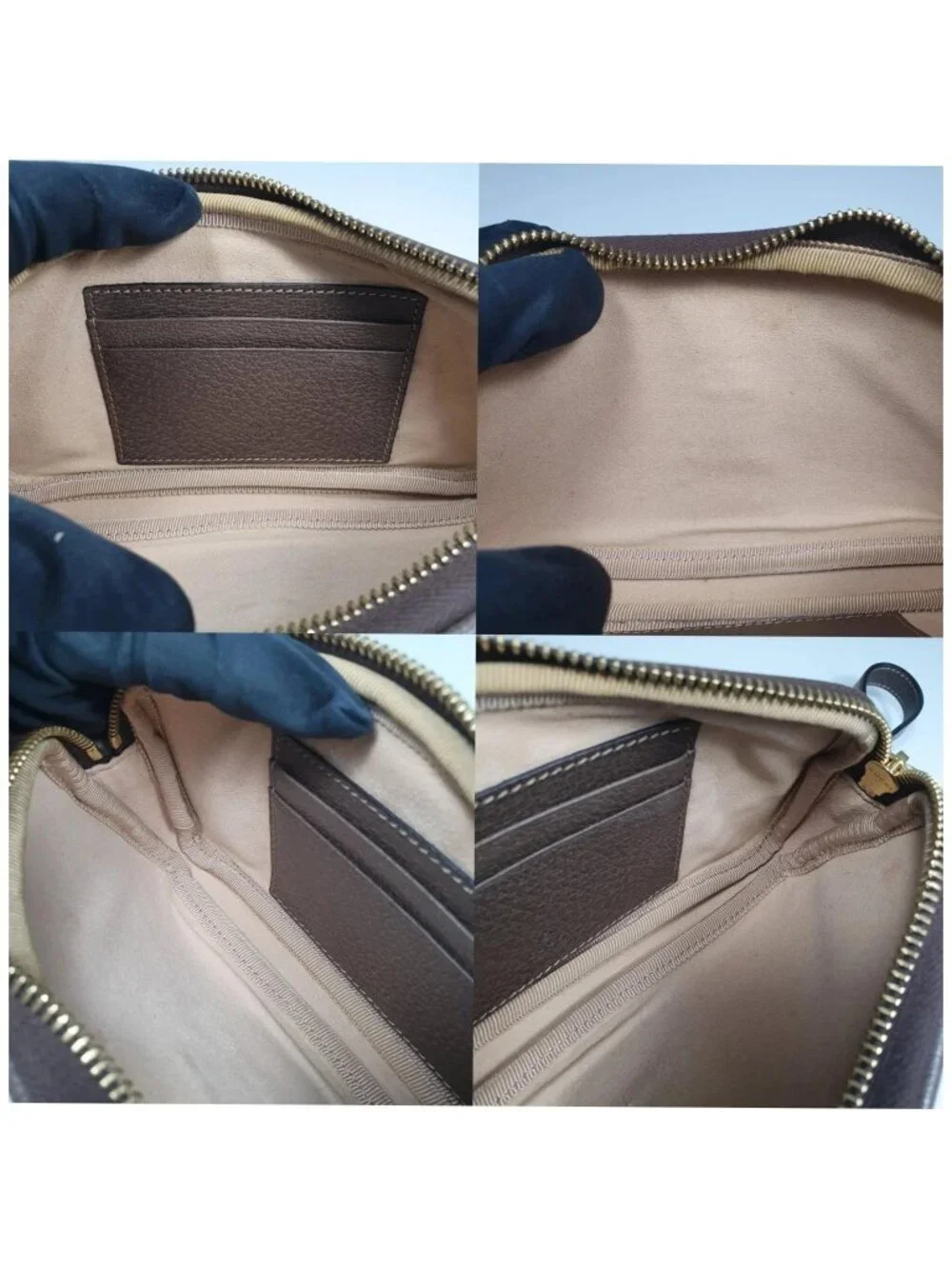 Authentic Gucci Ophidia GG Mini Crossbody Bag Beige Ebony